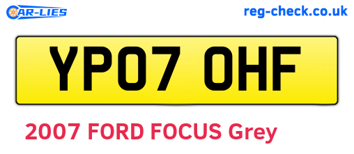 YP07OHF are the vehicle registration plates.