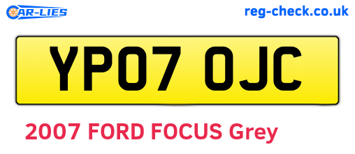 YP07OJC are the vehicle registration plates.
