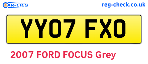 YY07FXO are the vehicle registration plates.