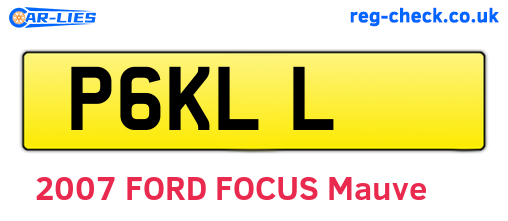 P6KLL are the vehicle registration plates.