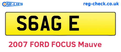 S6AGE are the vehicle registration plates.
