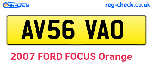 AV56VAO are the vehicle registration plates.