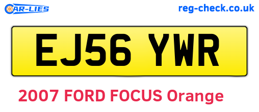 EJ56YWR are the vehicle registration plates.