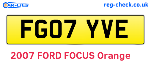 FG07YVE are the vehicle registration plates.