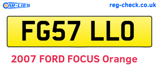 FG57LLO are the vehicle registration plates.