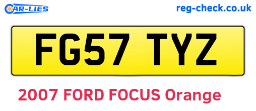 FG57TYZ are the vehicle registration plates.