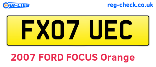 FX07UEC are the vehicle registration plates.