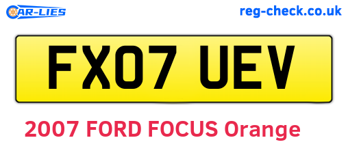 FX07UEV are the vehicle registration plates.