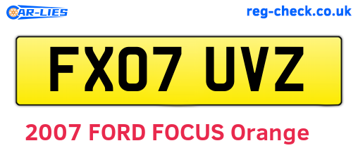 FX07UVZ are the vehicle registration plates.
