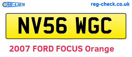 NV56WGC are the vehicle registration plates.