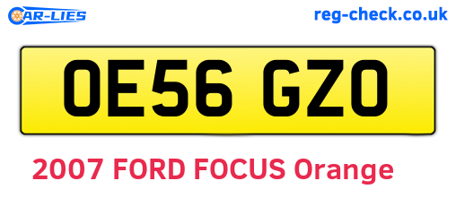 OE56GZO are the vehicle registration plates.