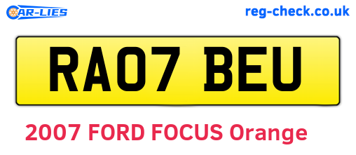 RA07BEU are the vehicle registration plates.
