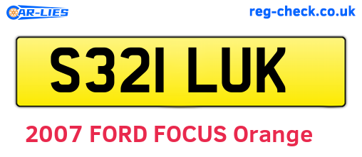 S321LUK are the vehicle registration plates.