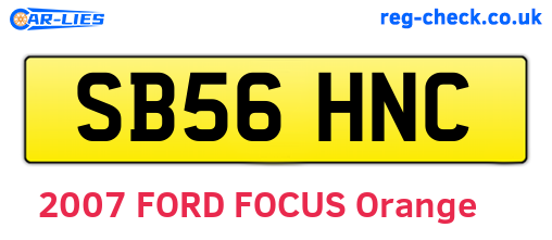 SB56HNC are the vehicle registration plates.