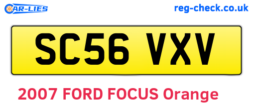 SC56VXV are the vehicle registration plates.