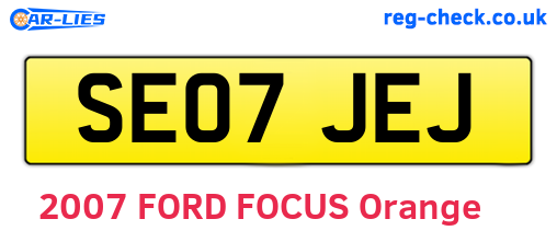 SE07JEJ are the vehicle registration plates.