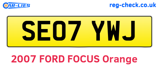 SE07YWJ are the vehicle registration plates.