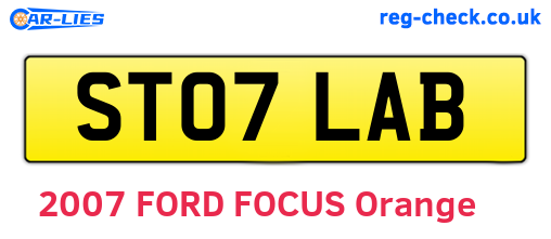 ST07LAB are the vehicle registration plates.