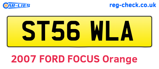 ST56WLA are the vehicle registration plates.