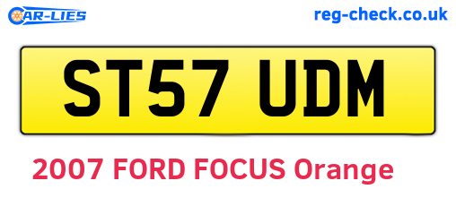 ST57UDM are the vehicle registration plates.