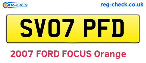 SV07PFD are the vehicle registration plates.