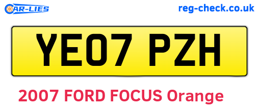 YE07PZH are the vehicle registration plates.