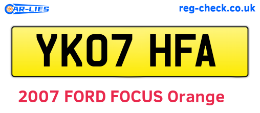 YK07HFA are the vehicle registration plates.