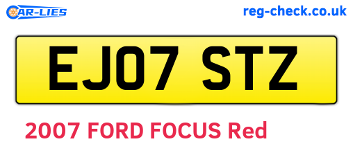 EJ07STZ are the vehicle registration plates.