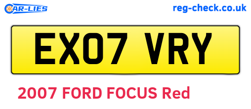 EX07VRY are the vehicle registration plates.