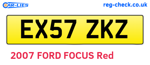 EX57ZKZ are the vehicle registration plates.