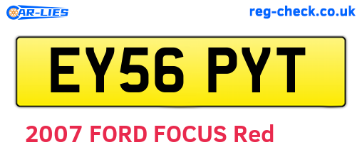 EY56PYT are the vehicle registration plates.