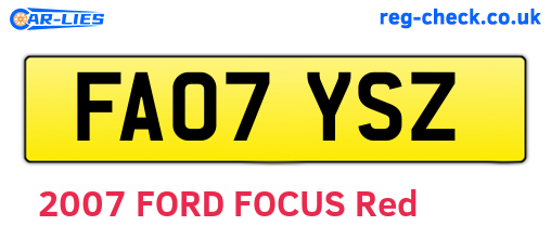 FA07YSZ are the vehicle registration plates.