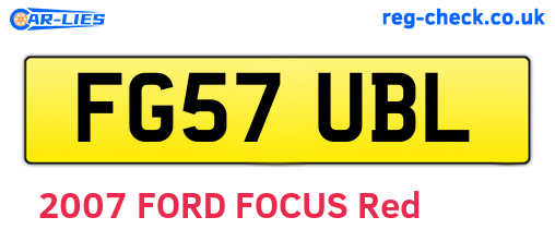 FG57UBL are the vehicle registration plates.