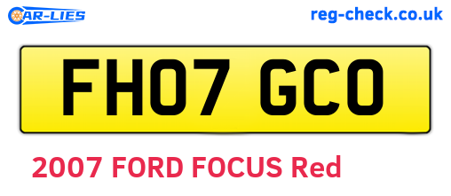 FH07GCO are the vehicle registration plates.