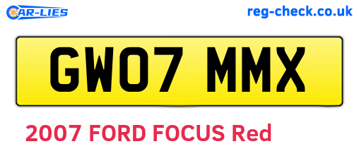 GW07MMX are the vehicle registration plates.