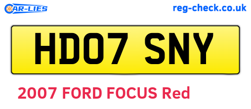 HD07SNY are the vehicle registration plates.