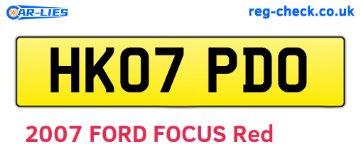 HK07PDO are the vehicle registration plates.