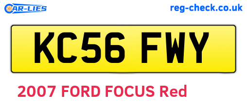 KC56FWY are the vehicle registration plates.