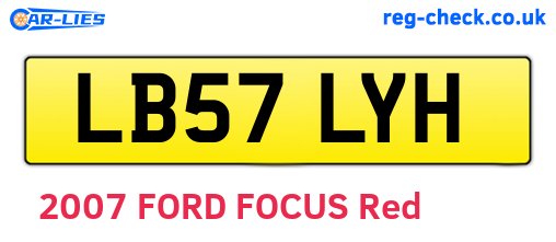 LB57LYH are the vehicle registration plates.