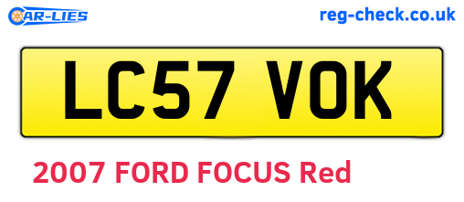 LC57VOK are the vehicle registration plates.