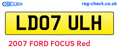 LD07ULH are the vehicle registration plates.