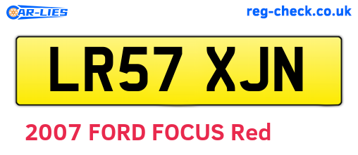 LR57XJN are the vehicle registration plates.