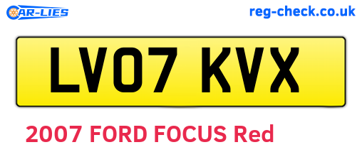 LV07KVX are the vehicle registration plates.