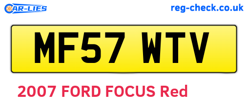 MF57WTV are the vehicle registration plates.