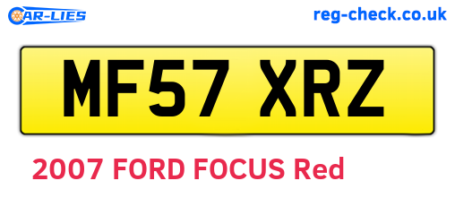 MF57XRZ are the vehicle registration plates.