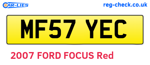 MF57YEC are the vehicle registration plates.