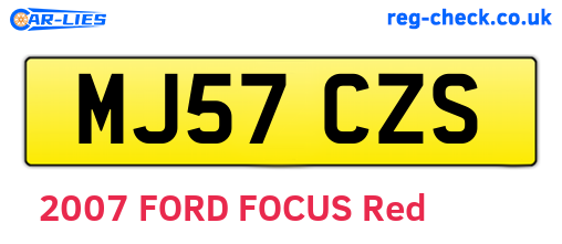 MJ57CZS are the vehicle registration plates.