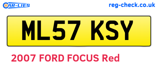 ML57KSY are the vehicle registration plates.