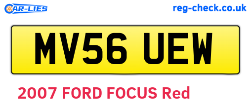 MV56UEW are the vehicle registration plates.