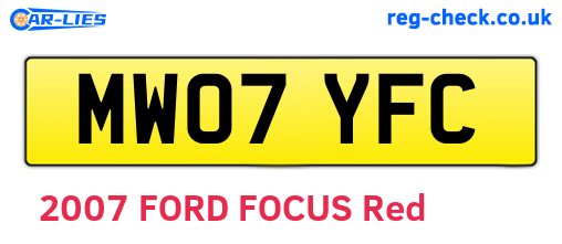 MW07YFC are the vehicle registration plates.